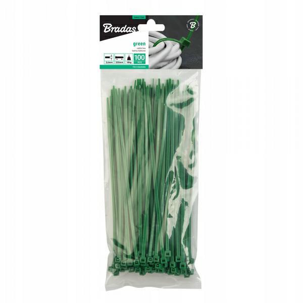 BRADAS TAŚMA KABLOWA SPINANA 4,8x160MM    GREEN 100 SZT