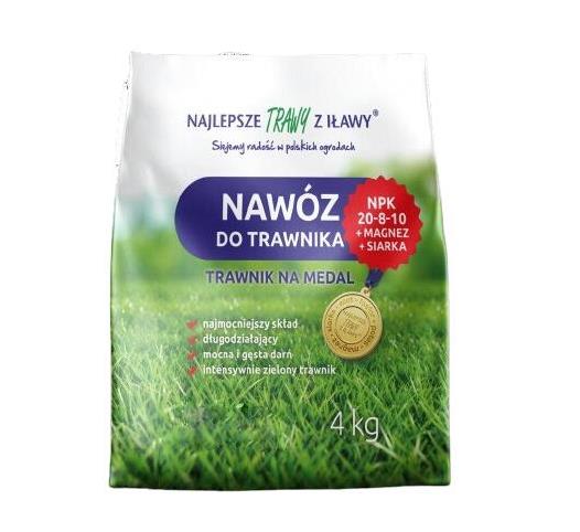 ROLIMPEX NAWÓZ DO TRAWY TRAWNIK NA MEDAL  NPK 20-8-10 4kg