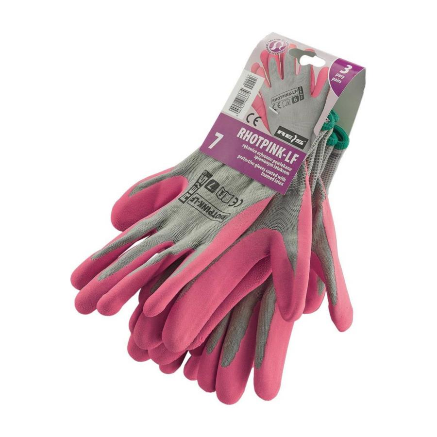 RĘKAWICE RHOTPINK  ROZ  8 / 3 pary
