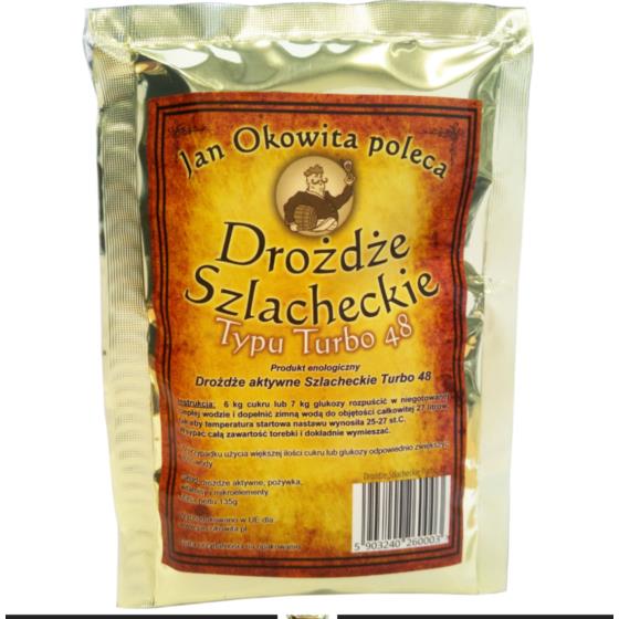 DROŻDŻE GORZELNICZE SZLACHECKIE 135G      TYPU TURBO 48