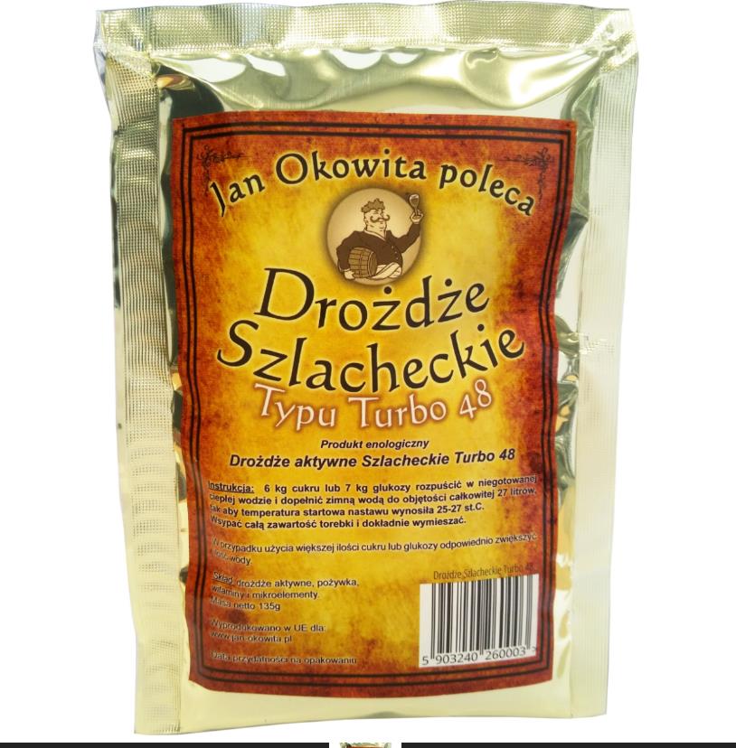 DROŻDŻE GORZELNICZE SZLACHECKIE 135G      TYPU TURBO 48