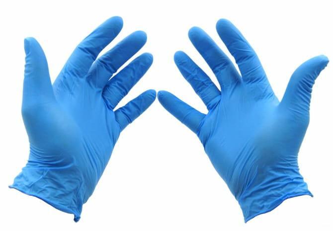 RĘKAWICE NITRYLOWE ROZ. M NIEBIESKIE  100, SZTUK